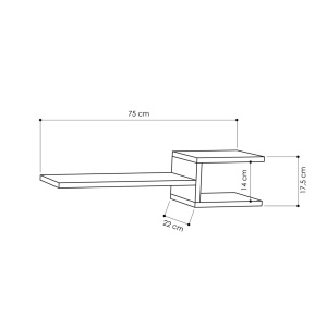 Ράφι Fork Λευκό 75x17.5x22 cm - Img 3