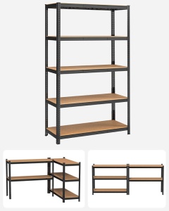 Ράφι Songmics, 5 Ράφια, 60 x 120 x 200 cm, Black, GLR060B01 - Img 4