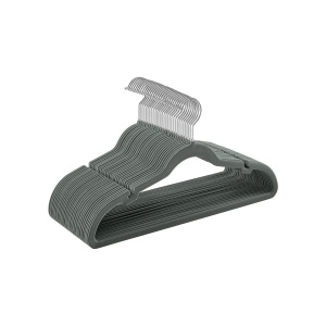 Σετ βελούδινες κρεμάστρες Songmics Γκρι 43x22x0.6 cm