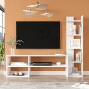 Σετ έπιπλα σαλονιού Perla, Pako World, Λευκό, 120x29x41 cm - Img 3