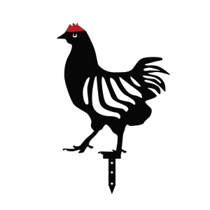 Σετ μεταλλικά διακοσμητικά αξεσουάρ κήπου Chicken Μαύρο 24x33 cm - Img 4