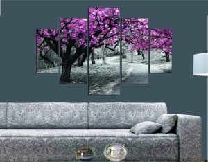 Σετ πίνακες canvas (5 τεμάχια) ST034 Πολύχρωμο 56x20 cm