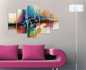 Σετ πίνακες canvas (5 τεμάχια) ST276 Πολύχρωμο 56x20 cm