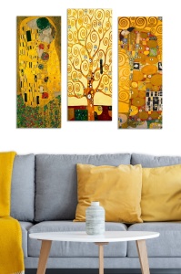Σετ πίνακες canvas (3 τεμάχια) MDF0067 Πολύχρωμο 70x50 cm - Img 3