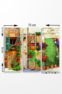 Σετ πίνακες canvas (3 τεμάχια) MDF0088 Πολύχρωμο 70x50 cm - Img 2