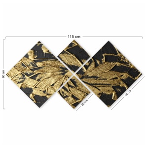 Σετ πίνακες canvas (4 τεμάχια) 4MDF700733563 Πολύχρωμο 60x115 cm - Img 3