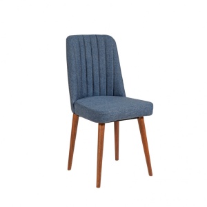 Σετ τραπέζι και καρέκλες 5 τεμάχια Vina 1048 Walnut-Dark Blue - Img 4