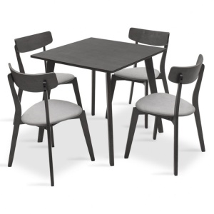 Σετ τραπέζι και καρέκλες Benson-Toto 5 τεμάχια Γκρι Rustic 80x80x75 cm