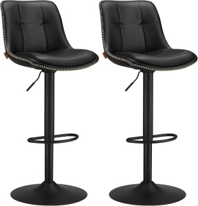Σετ 2 ρυθμιζόμενα σκαμπό μπαρ Songmics Μαύρο 38x44.5x115 cm