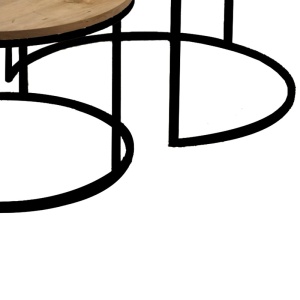 Σετ 2 τραπεζάκια σαλονιού Solme Pako World Natural 75x75x45 cm - Img 5