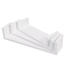Σετ 3 ράφια, Songmics, Λευκό, 40x10x9 cm - Img 5