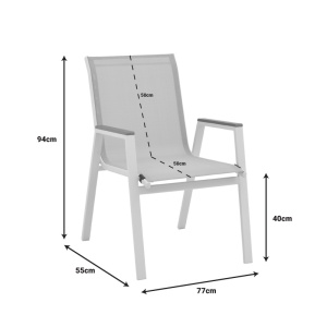 Σετ 5 τεμάχια τραπέζι και καρέκλες κήπου Nares-Azelie αλουμίνιο ανθρακί και κόντρα πλακέ σε φυσική απόχρωση 180x90x72.5 cm - Img 10