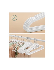 Σετ 50 βελούδινες κρεμάστρες, Songmics, 43.5 cm, CRF020W02, Λευκό - Img 3
