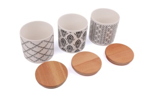 Σετ 6 δοχεία αποθήκευσης τροφίμων Ares Storage Box 12 cm 3 Pieces, Λευκό-Μαύρο - Img 6