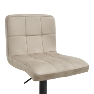 Σκαμπό μπαρ Remina ύψος ajustabila βελούδο μπεζ baza μαύρο mat 44x44x112 cm - Img 7