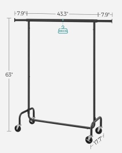 Σταντ Κρεμάστρας Songmics Μαύρο 150x45x162.8 cm - Img 6