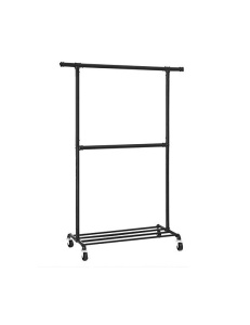 Σταντ ρούχων με ρόδες, Songmics, 110 kg, HSR62BK, Μαύρο