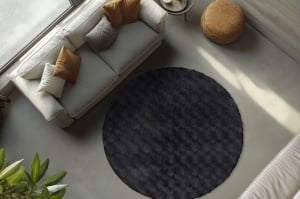 Στρογγυλό Χαλί Diamond Cut Ανθρακί 200x200 cm - Img 4