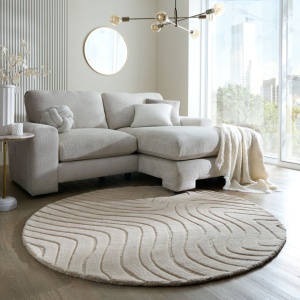 Στρογγυλό Χαλί Mesmerise Μπεζ 160x160 cm, Flair Rugs