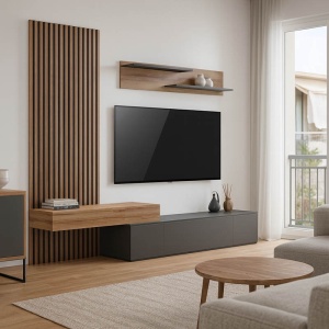 Σύνθεση TV Litende, Σκούρο Γκρι, 249.4x42.2x199.5 cm