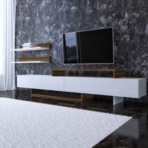 Σύνθεση TV Nirvana, Λευκό-Teak