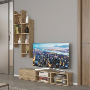 Σύνθεση TV Sarona, Δρυς, 150x35x160 cm