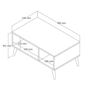 Τραπεζάκι σαλονιού Exxen Δρυς 90x54x41.6 cm - Img 5