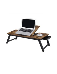 Τραπεζάκι laptop, Songmics, Ρουστίκ καφέ, LLD110B01, 71 x 35 x 23 cm - Img 6
