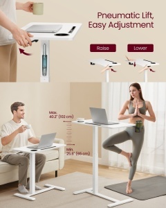 Τραπεζάκι laptop Vasagle Λευκό 80x45x102 cm - Img 3
