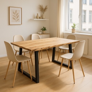 Τραπέζι Boho Miles, Pako World, ξύλο ακακίας πάχος 2.5 cm, Natural, 140x80x76 cm - Img 2