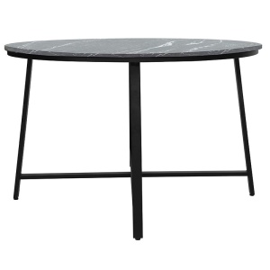 Τραπέζι Gianno όψη μαρμάρου Μαύρο-μαύρο πόδι D120x76 cm - Img 4