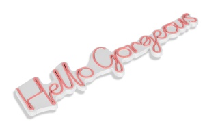 Φωτεινή Διακόσμηση Τοίχου LED Hello Gorgeous Ροζ 74x17x2 cm - Img 6