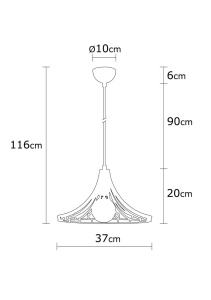 Φωτιστικό οροφής Mezopotamya Κεραμιδί 37x126 cm - Img 9