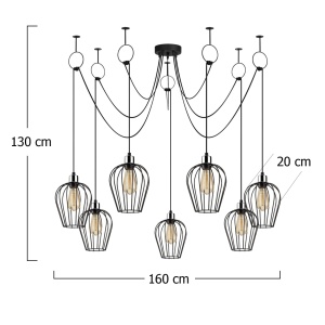 Φωτιστικό οροφής Tel Μαύρο 160x130 cm - Img 3