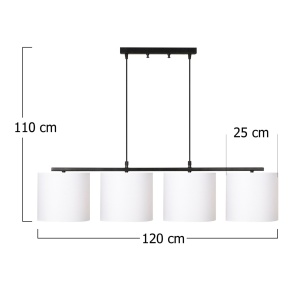 Φωτιστικό οροφής Valiz Μαύρο 110x25x120 cm - Img 3