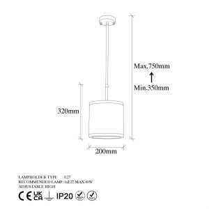 Φωτιστικό οροφής WAY-11616 Λευκό/Μαύρο - Img 6