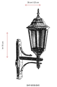 Φωτιστικό Τοίχου Τύπου Φανάρι BAP-68188-BKRM, Καφέ - Img 3