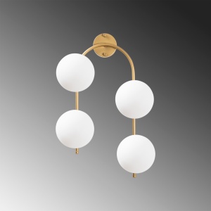 Φωτιστικό Τοίχου Jewel, Χρυσό, 40x26x62 cm - Img 3