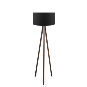 Φωτιστικό Δαπέδου PWL-1059, E27 καρυδί-μαύρο, 38x140 cm