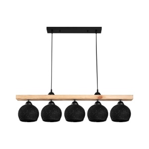 Φωτιστικό Salote, Pako World, E27, 5 λαμπτήρες, Καφέ-Μαύρο, 100x18x24 cm