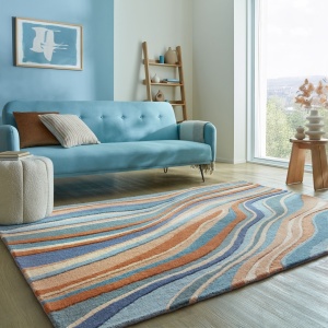 Χαλί Abstract Flow Μπλε 120x170 cm, Flair Rugs