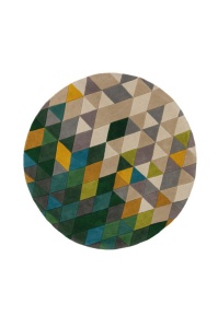 Χαλί Prism Πράσινο/Πολύχρωμο 160X160 cm, rotund, Flair Rugs - Img 2