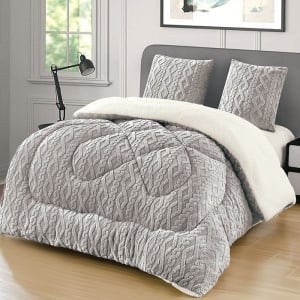 Χοντρό πάπλωμα Cocolino με γουνάκι Wave V28 Light Grey 4.5kg, 200x230