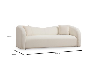 3θέσιος καναπές Asos Κρεμ 225x76x75 cm - Img 7