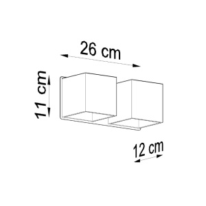 Aplica perete Quad Alb 26x12x11 cm - Img 5