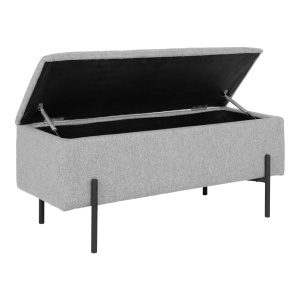 Banca cu spatiu de depozitare Watford, Gri deschis, 36.5x95x43 cm