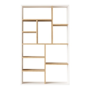 Biblioteca Boteca, Pako World, 10 locuri, Alb-Natural, 75x22x123 cm - Img 2