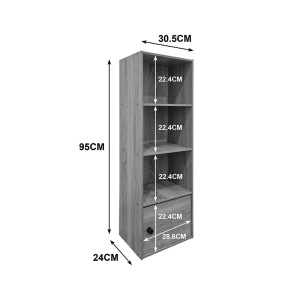 Biblioteca, Lenobia, Stejar, 24x30.5x95 cm - Img 5