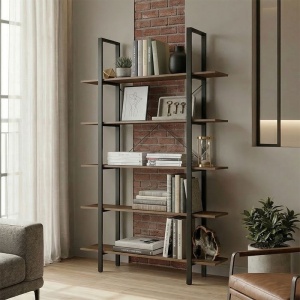Biblioteca, Varous, Negru, 28x120x180 cm