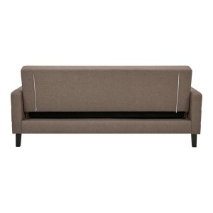 Canapea extensibila cu lada de depozitare Milton, Maro, 204x85x81 cm - Img 3